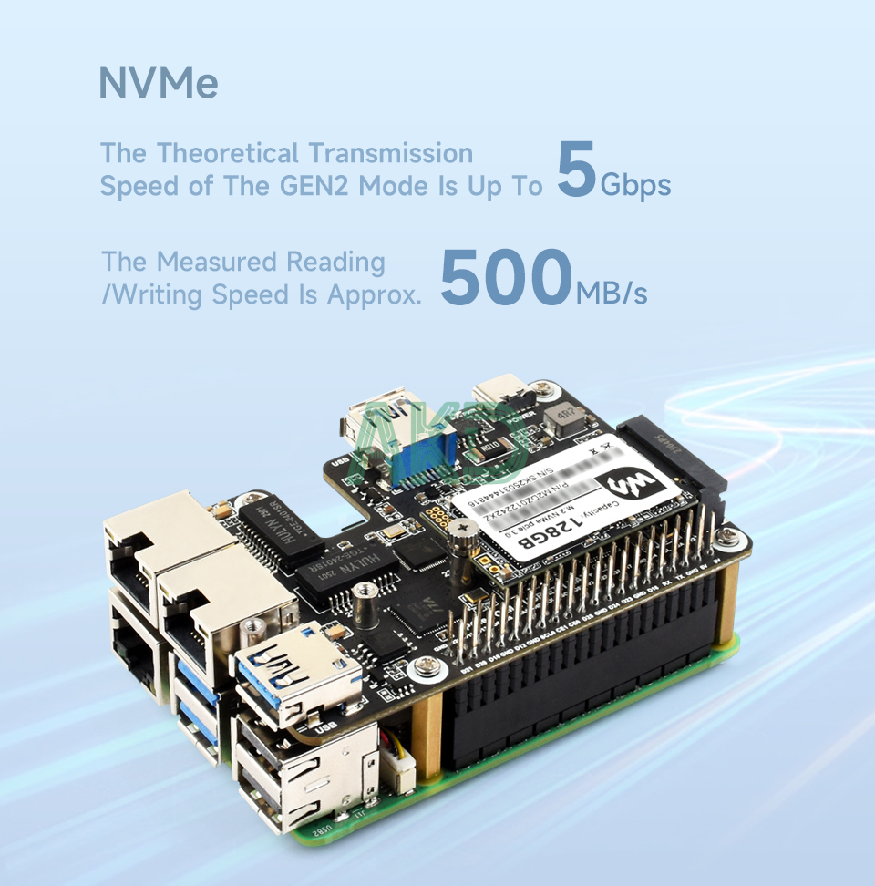 PCIe TO M.2 USB ETH HAT Plus details 11 2 - - Mạch chuyển đổi PCIe sang 2 USB 3.2 và Ethernet 2.5Gbps Raspberry Pi 5
