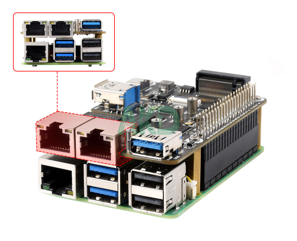 PCIe TO M.2 USB ETH HAT Plus details 12 1 - - Mạch chuyển đổi PCIe sang 2 USB 3.2 và Ethernet 2.5Gbps Raspberry Pi 5