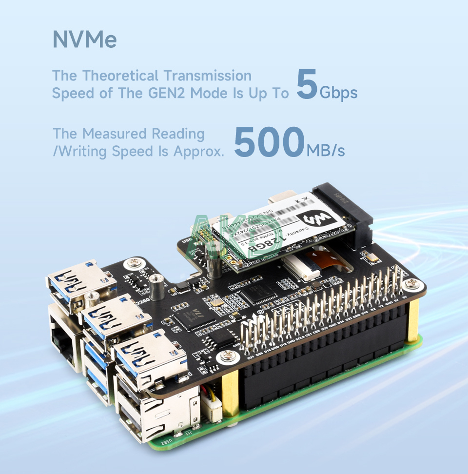 PCIe TO M.2 USB HAT Plus details 11 1 - - Mạch chuyển đổi PCIe sang 4 USB 3.2 và SSD NVMe Raspberry Pi 5