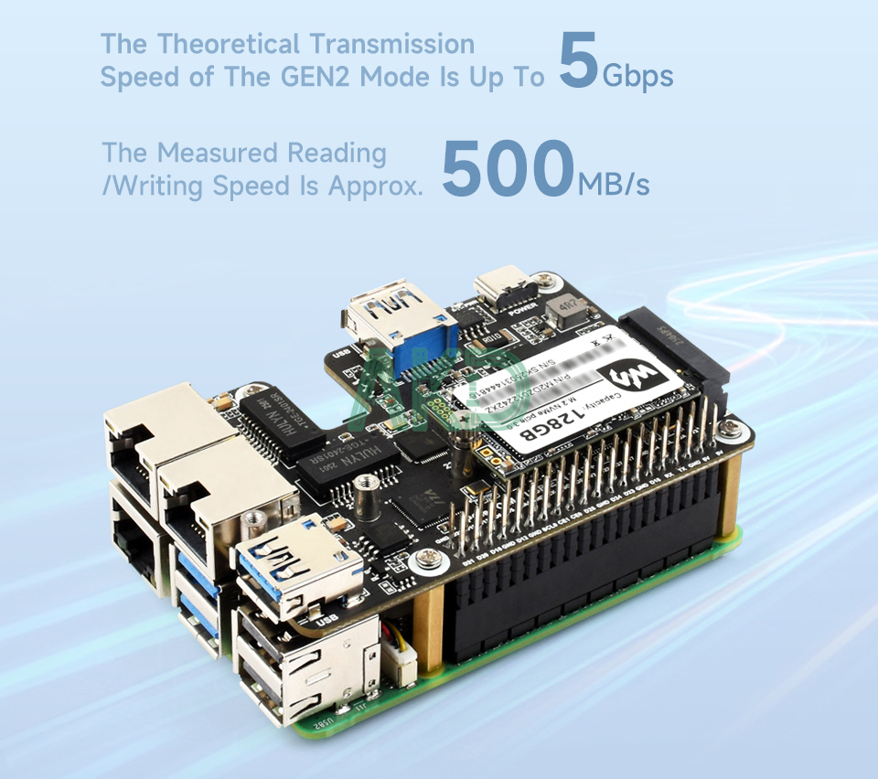 scs - - Mạch chuyển đổi PCIe sang 2 USB 3.2 và Ethernet 2.5Gbps Raspberry Pi 5