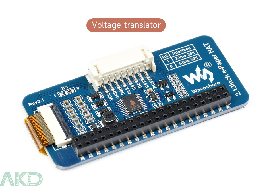 2.13inch e Paper HAT details 7 - - Màn hình e-ink HAT (B) 2.13inch, 250x122 pixel, 3 màu Đỏ/Đen/Trắng, kết nối SPI