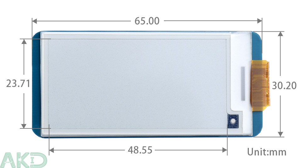 2.13inch e Paper HAT details size 1 - - Màn hình E-Ink 250x122, 2.13inch HAT cho Raspberry Pi