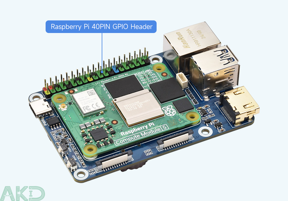 Bo mạch IO Mini Base Board (B) và vỏ cho Raspberry Pi CM 5