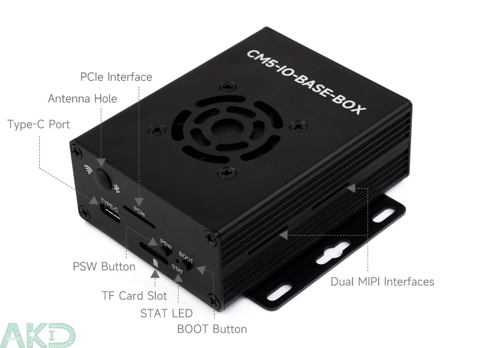 CM5 IO BASE B details 6 2 - - Bo mạch IO Mini Base Board (B) và vỏ cho Raspberry Pi CM 5