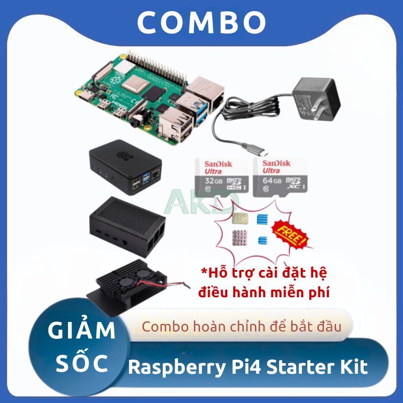 Combo Raspberry Pi 4 Starter Kit 5 Combo Raspberry Pi 4 Starter Kit