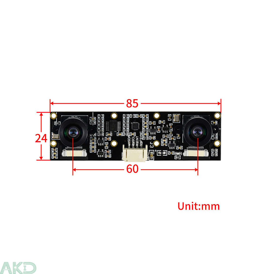IMX219 83 Stereo Camera size 960 - - Module camera đôi 8MP, camera stereo IMX219-83, Depth Vision