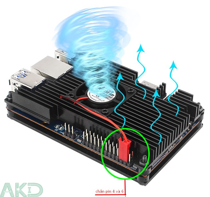 OPi5 Steel Case 6 - - Vỏ thép kèm quạt tản nhiệt cho Orange Pi 5/5B