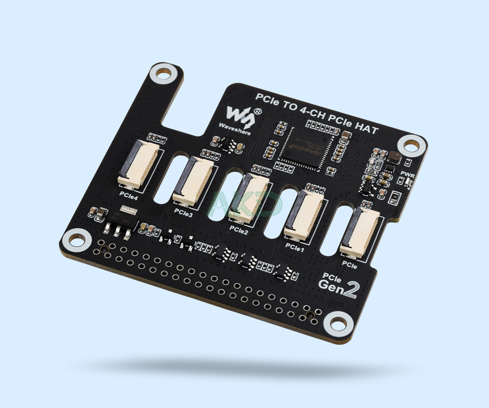 Mạch chuyển đổi PCIe sang 4 kênh PCIe Raspberry Pi 5 5 Mạch chuyển đổi PCIe sang 4 kênh PCIe Raspberry Pi 5
