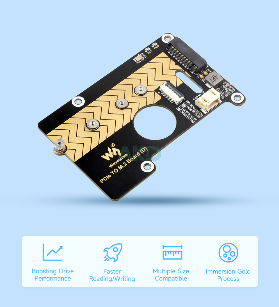 Mạch chuyển đổi PCIe sang M.2 NVMe (D) Raspberry Pi 5