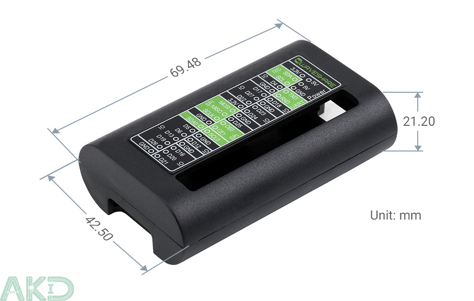 Vỏ nhựa ABS Raspberry Pi Zero/Zero 2 W 9 PI ZERO CASE A details size - - Vỏ nhựa ABS Raspberry Pi Zero/Zero 2 W
