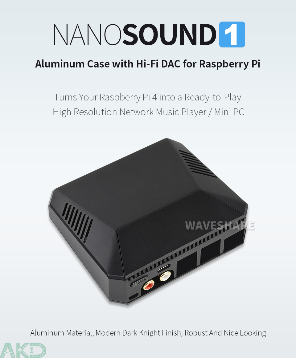 NanoSound One Raspberry Pi 4 Hi-Fi DAC Case 5 NanoSound One Raspberry Pi 4 Hi-Fi DAC