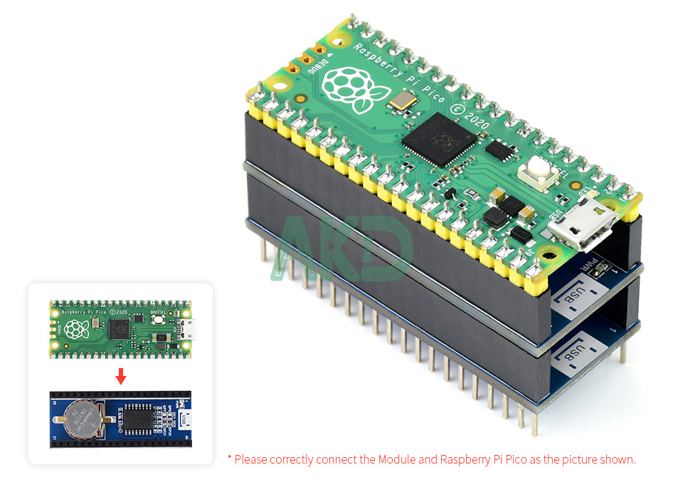 Module RTC Raspberry Pi Pico - chip DS3231 6 Pico RTC DS3231 details 3 - - Module RTC Raspberry Pi Pico - chip DS3231