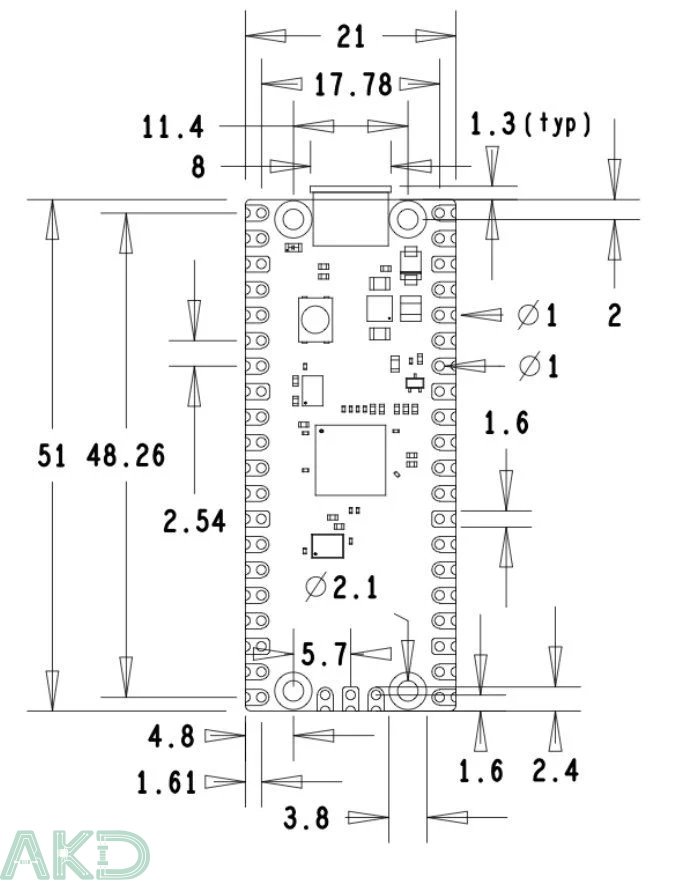 Mạch Raspberry Pi Pico 2 9 RPI PICO B i 1 - - Mạch Raspberry Pi Pico 2