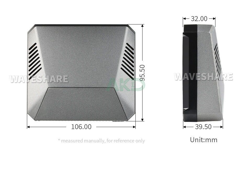 Kích thước Vỏ Argon ONE M.2 Raspberry Pi 4