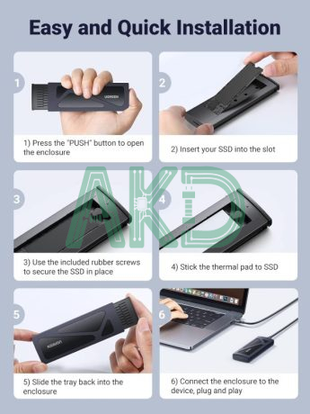 box o cung ssd m 2 nvme usb 3 2 10gbps ugreen 15512 ho tro 8tb 4 600x800 1 - - SSD Box Ugreen 15512 M.2 NVMe USB Type-C 3.2 GEN2 tốc độ 10Gbps (Max 8TB)