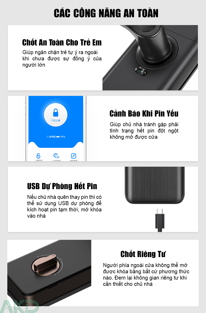 kaadass500conhungcongnangantoan - - Khóa cửa thông minh Kaadas S500-C5