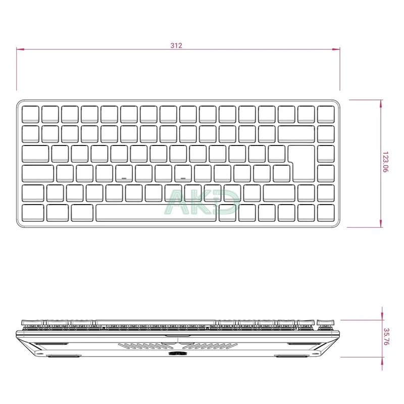 Kích thước của máy tính Raspberry Pi 500 Plus