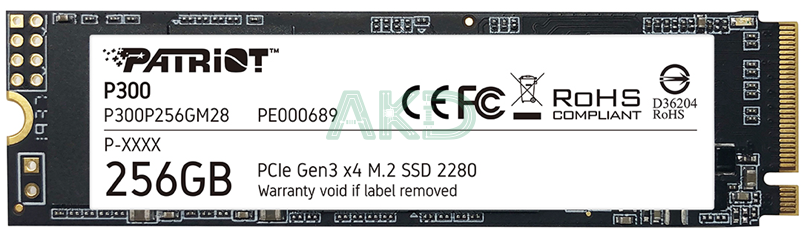 O SSD PATRIOT P300 - - Ổ SSD PATRIOT P300 256GB NVMe M.2 PCIe P300P256GM28