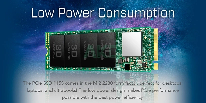 thiet ke mong nhe cua O SSD Transcend 115S 250GB PCIe Gen3 x4 NVMe M.2 TS250GMTE115S - - Ổ SSD Transcend 115S 250GB PCIe Gen3 x4 NVMe M.2 TS250GMTE115S