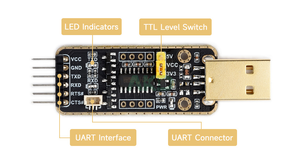 Pi UART Debugger details 5 - - Mạch gỡ lỗi USB sang UART cho Raspberry Pi 5