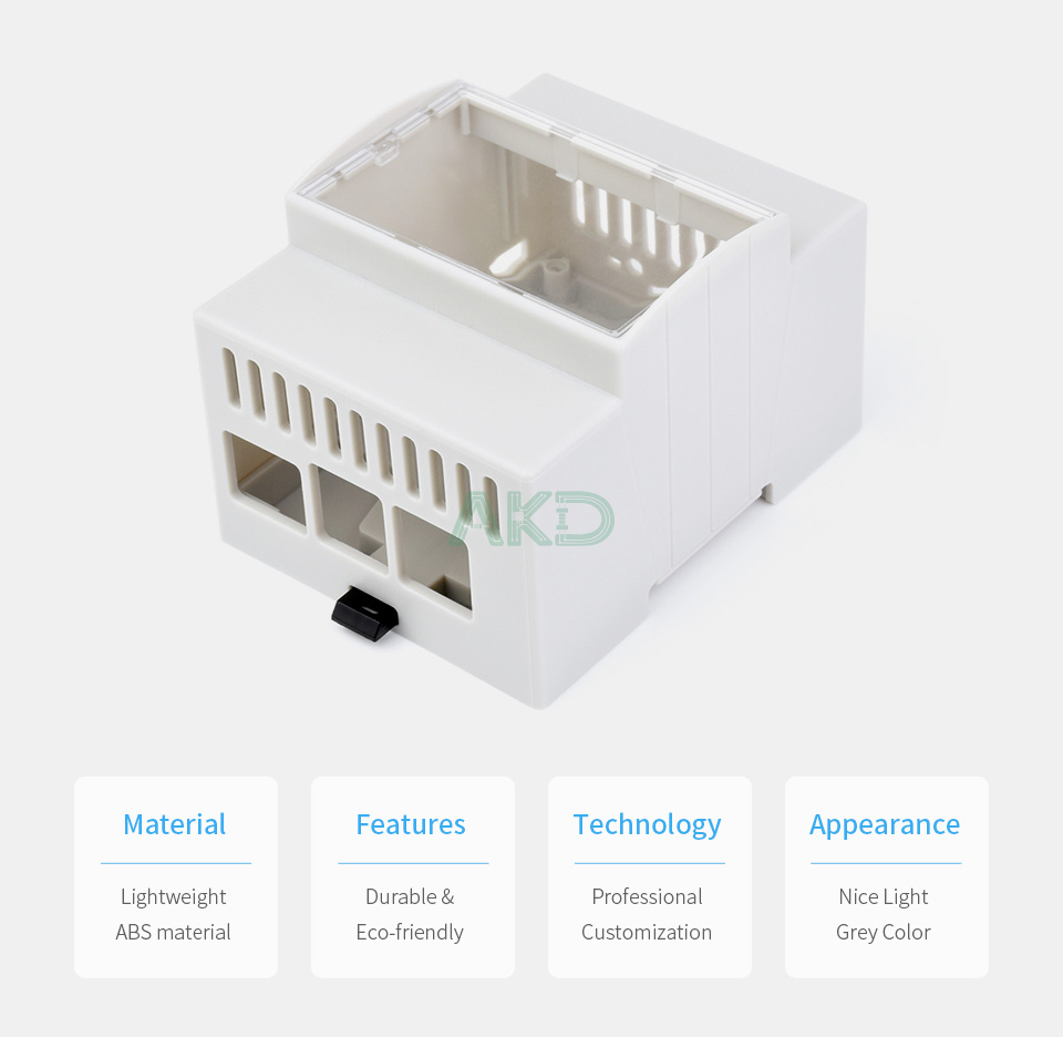 PI5 CASE DIN RAIL B details 1 - - Vỏ nhựa ABS DIN Rail Raspberry Pi 5