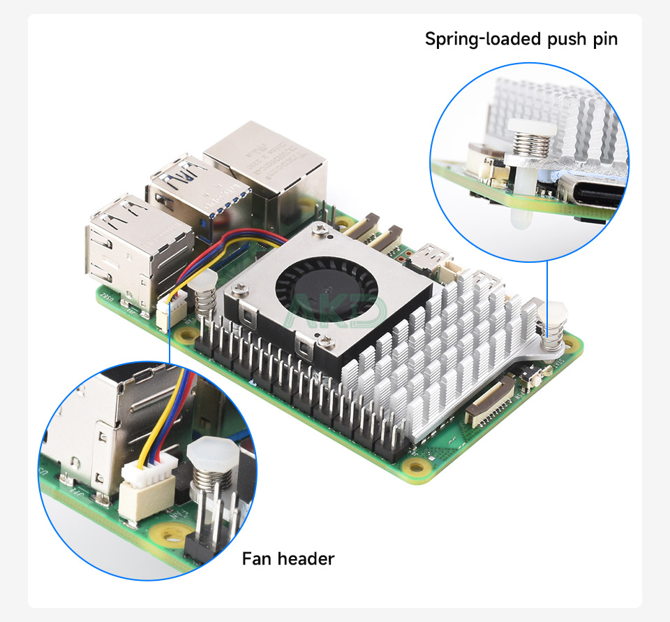 Pi5 Active Cooler B details 7 - - Quạt và Tản nhiệt Active Cooler (B) Raspberry Pi 5
